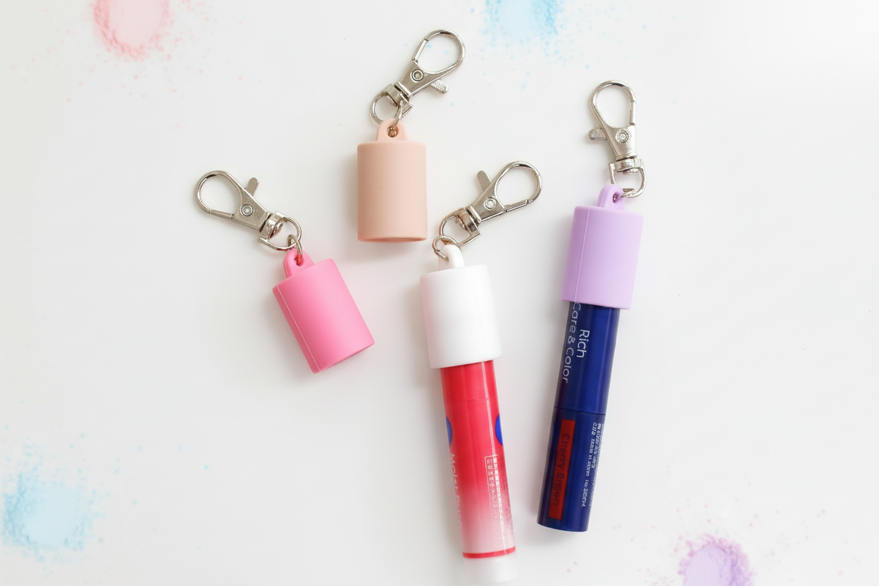 リップキャップパーツ キーホルダー バッグチャーム コスメアクセサリー