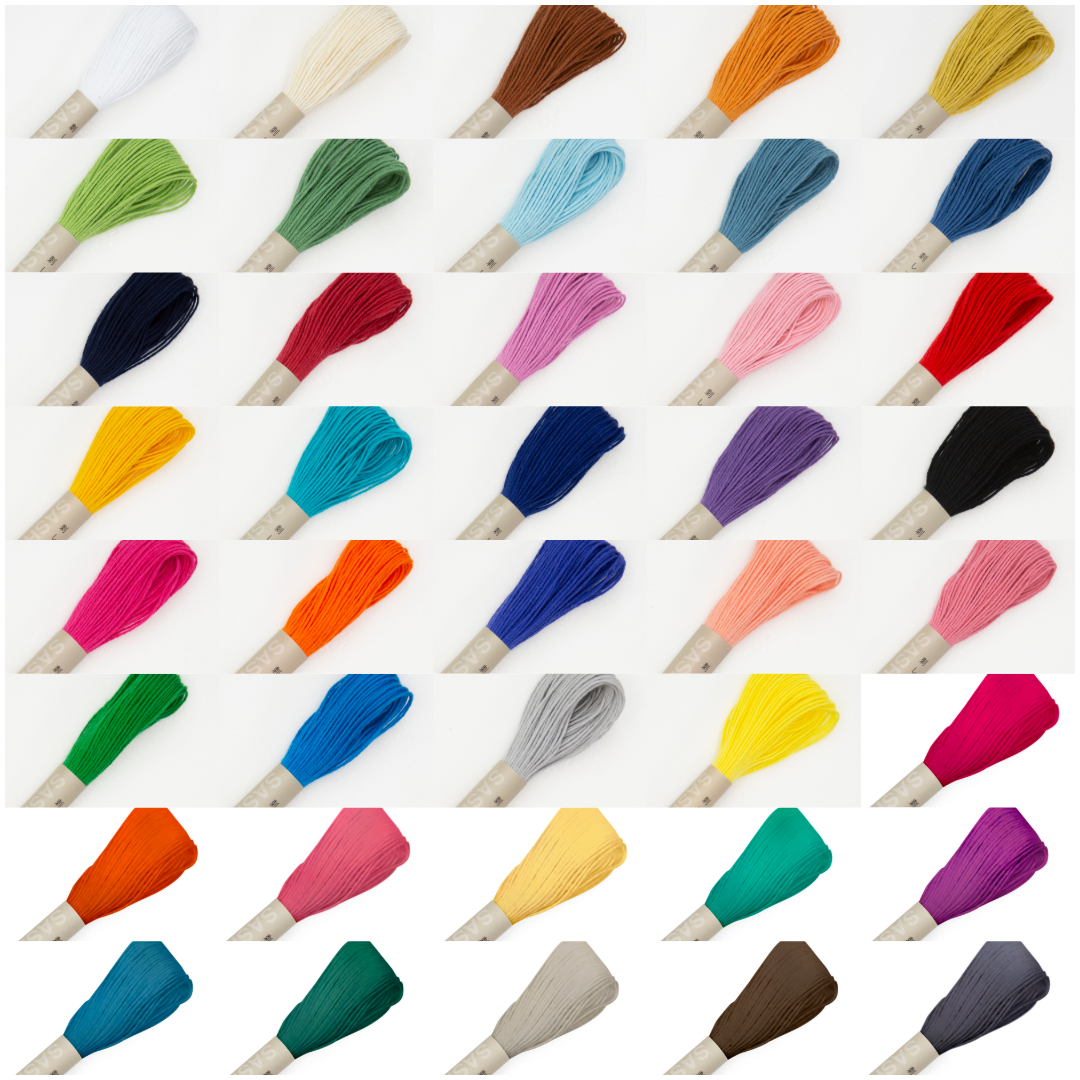 Olympus オリムパス  刺し子糸 【単色】20ｍ 全40色セット 綿100％ 日本製