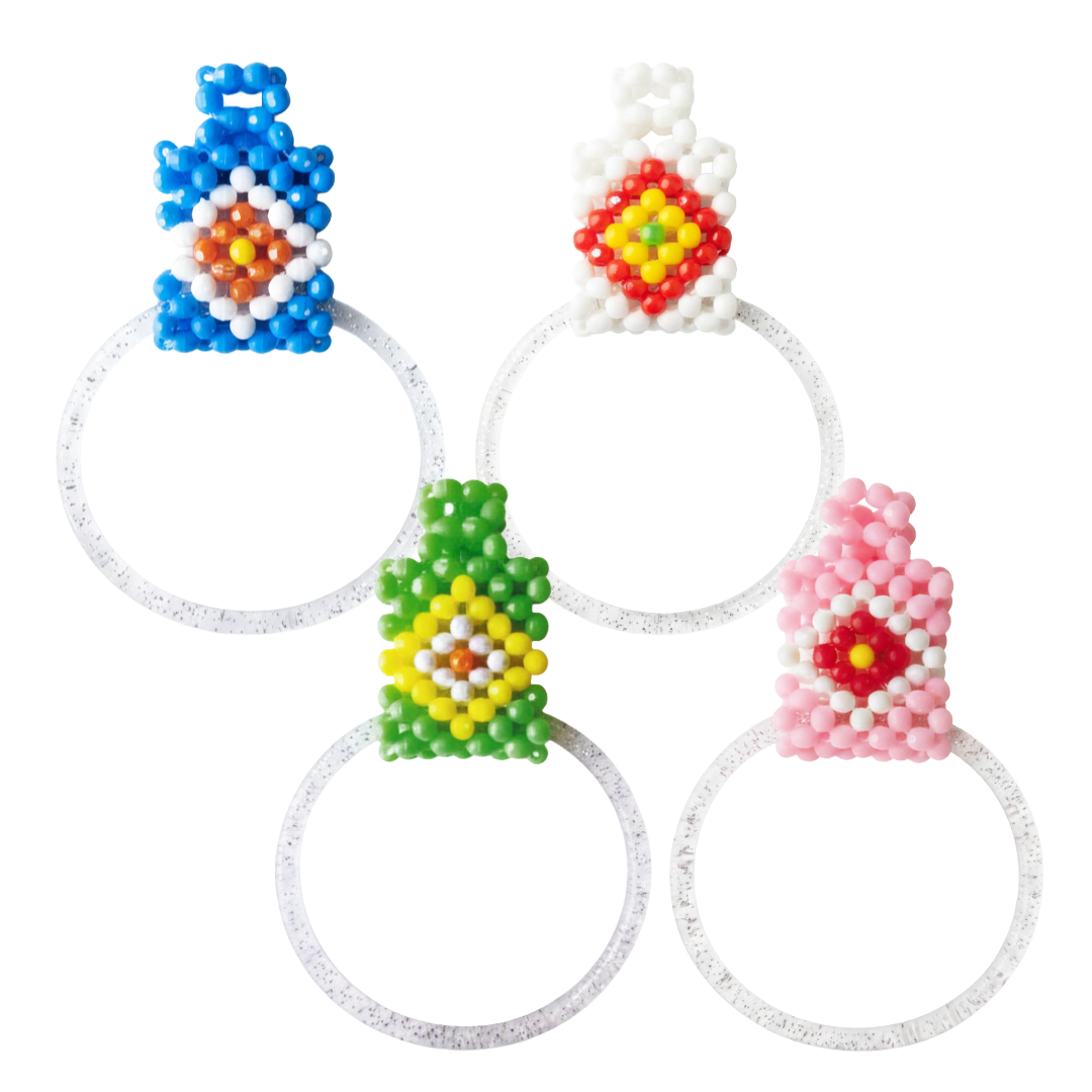 レトロモチーフのタオルハンガー（手作りキット） ホワイト/ピンク/グリーン/ブルー