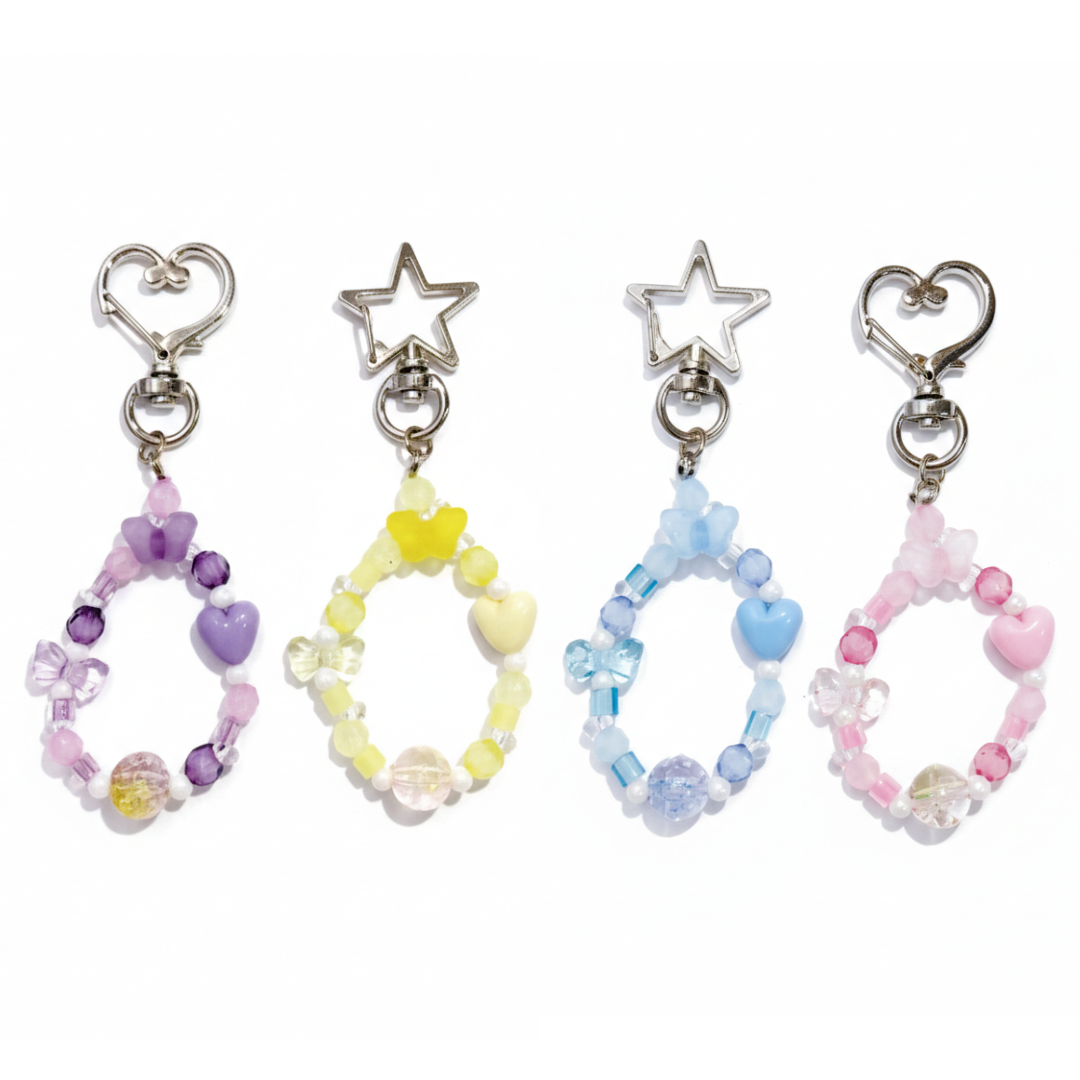 Pop keychain kit set (purple, yellow, light blue, pink)