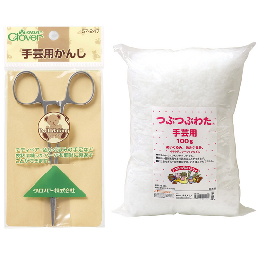 ぬいセット Clover クロバー 手芸用かんし・アウルスママ 手芸用つぶつぶわた 100g（詰め綿）