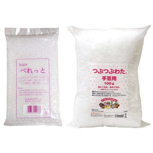 ぬいセット 高品質ペレット 300g・アウルスママ 手芸用つぶつぶわた 100g（詰め綿）