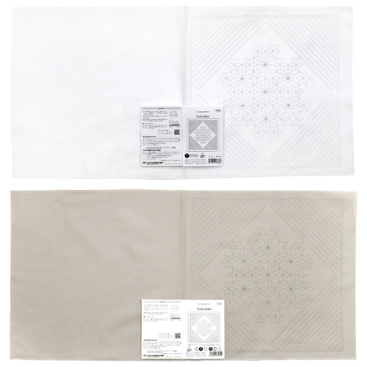 Olympus オリムパス 刺し子布パック 花ふきん La Bouquetiere Nadeshiko | 2色セット（白＋Almond Milk）H-1102・H-10102
