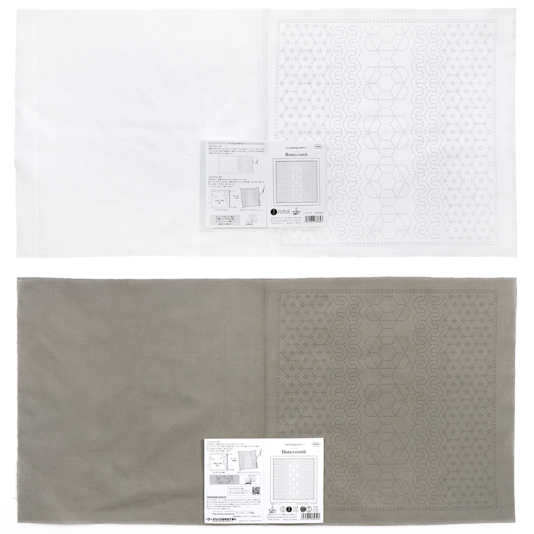 Olympus オリムパス 刺し子布パック 花ふきん La Bouquetiere Honeycomb | 2色セット（白＋Taupe）H-1103・H-15103