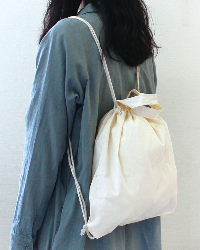 ハンドメイド用 コットンリュック 生成り 2WAY A4対応 ES314