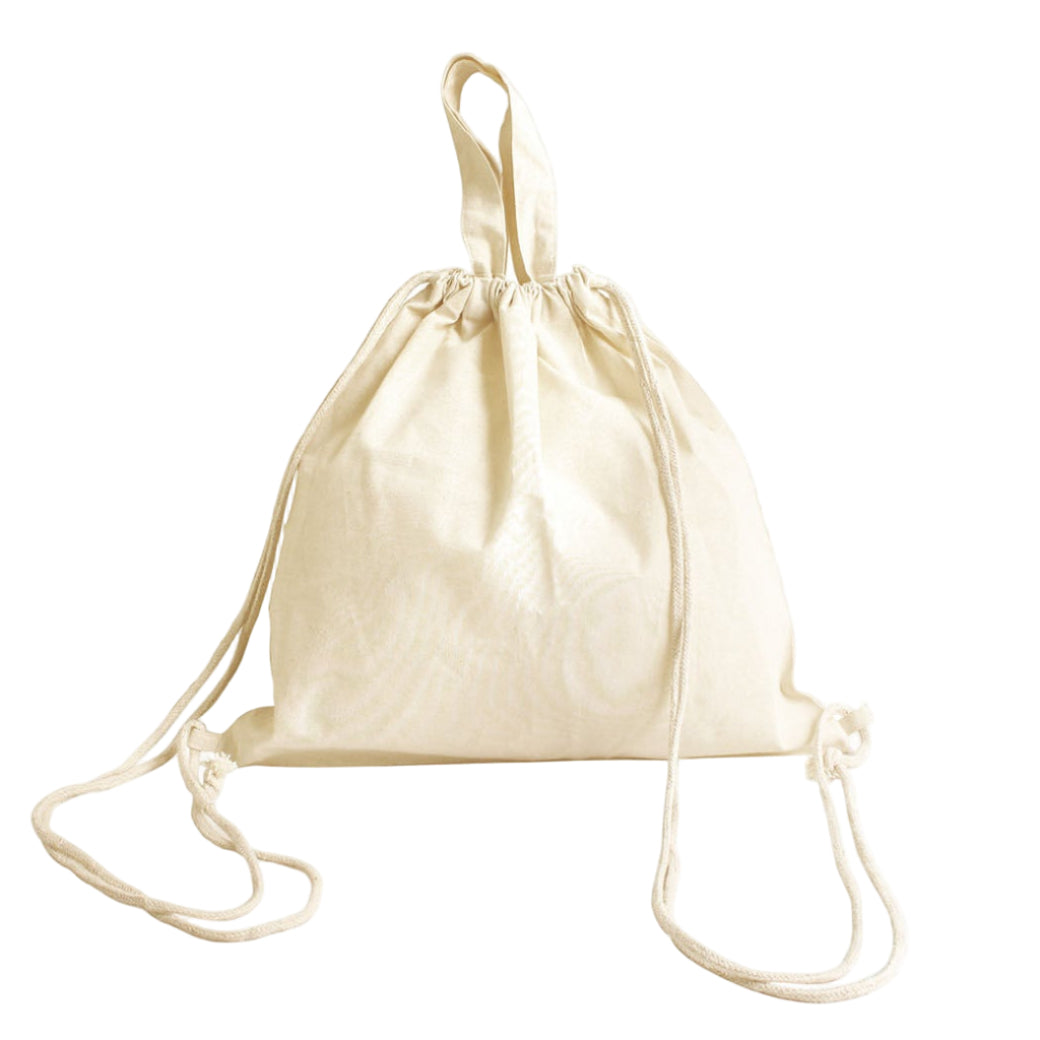 ハンドメイド用 コットンリュック 生成り 2WAY A4対応 ES314