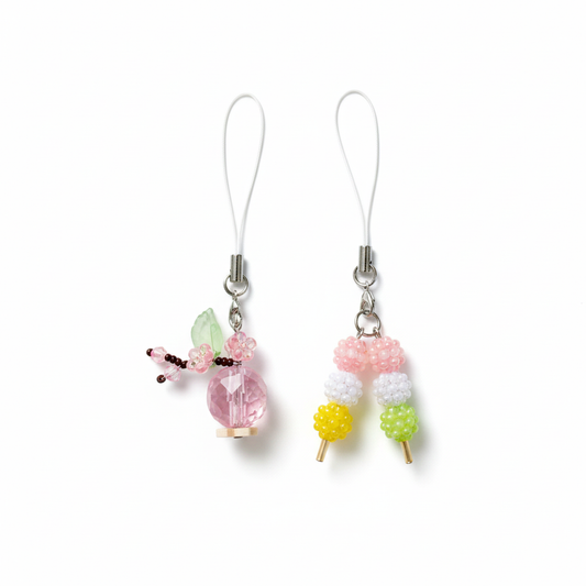 春のおとずれ お花見ストラップのキット（3色団子と桜） B-2119