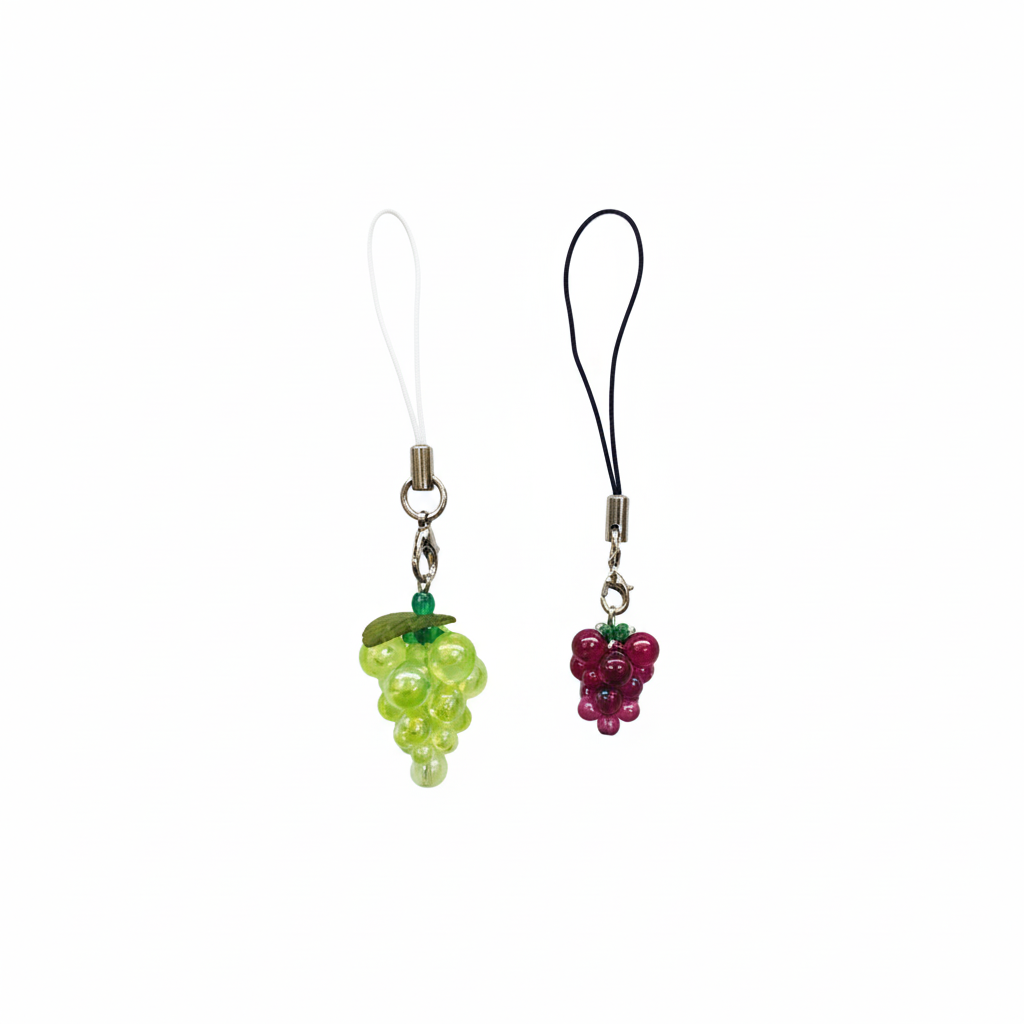 フルーツのストラップのキット (マスカット大・ぶどう小) 2個入り B-2114B