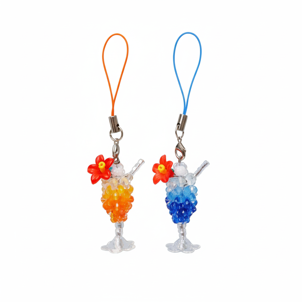 ハワイアン・カクテルのストラップのキット Col.B オレンジとブルー 2個入り C-624