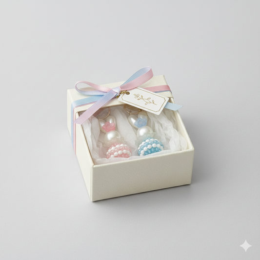 花うさのストラップのキット A/ピンク 水色 2個入り B-2208