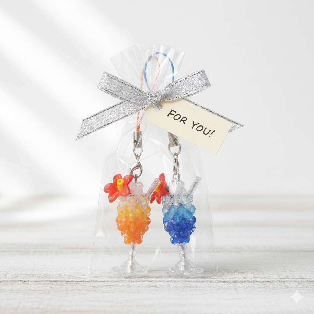 ハワイアン・カクテルのストラップのキット Col.B オレンジとブルー 2個入り C-624