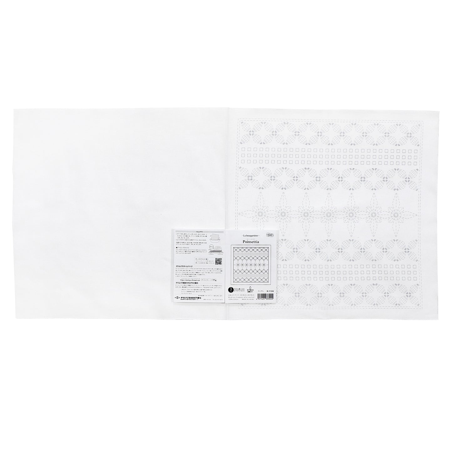 Olympus オリムパス 刺し子布パック 花ふきん La Bouquetiere Poinsettia (白) H-1104