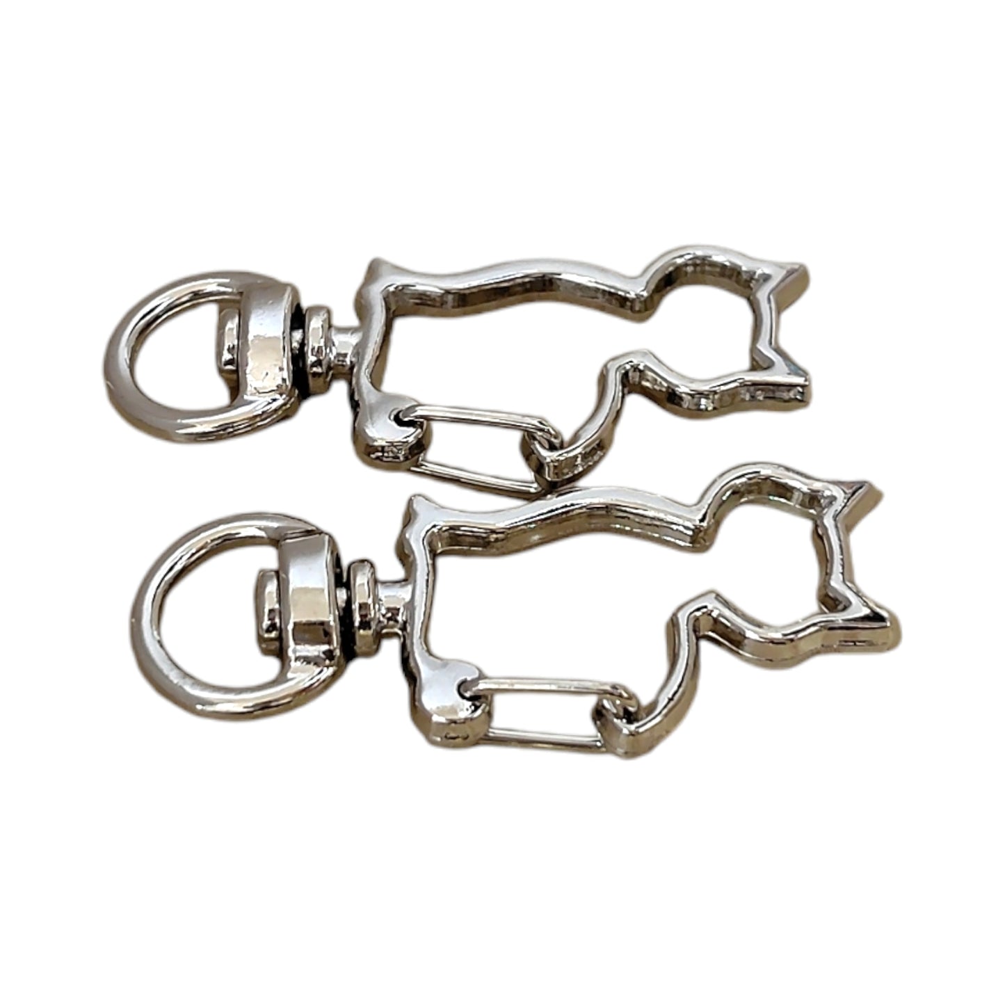 ねこ型チャームナスカン（2個入）ピンクゴールド／ゴールド／ アンティーク／シルバー 約40mm