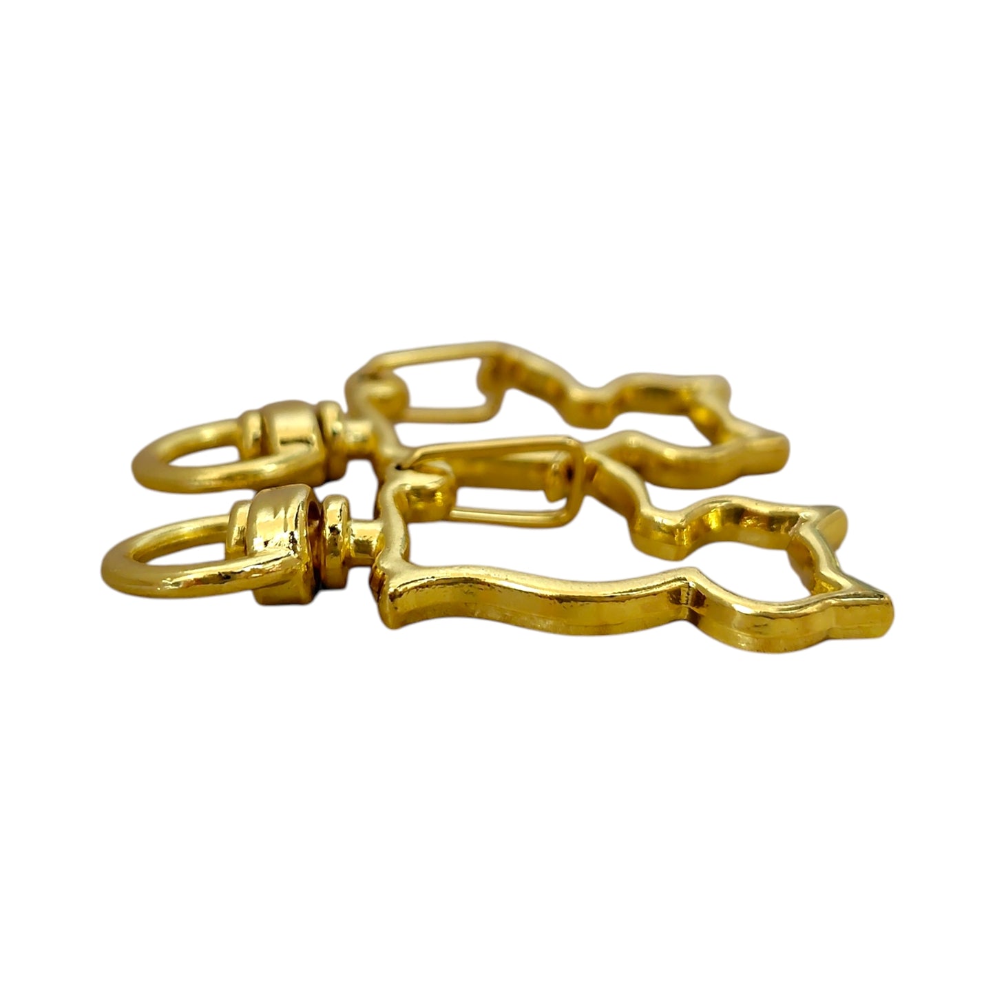 ねこ型チャームナスカン（2個入）ピンクゴールド／ゴールド／ アンティーク／シルバー 約40mm