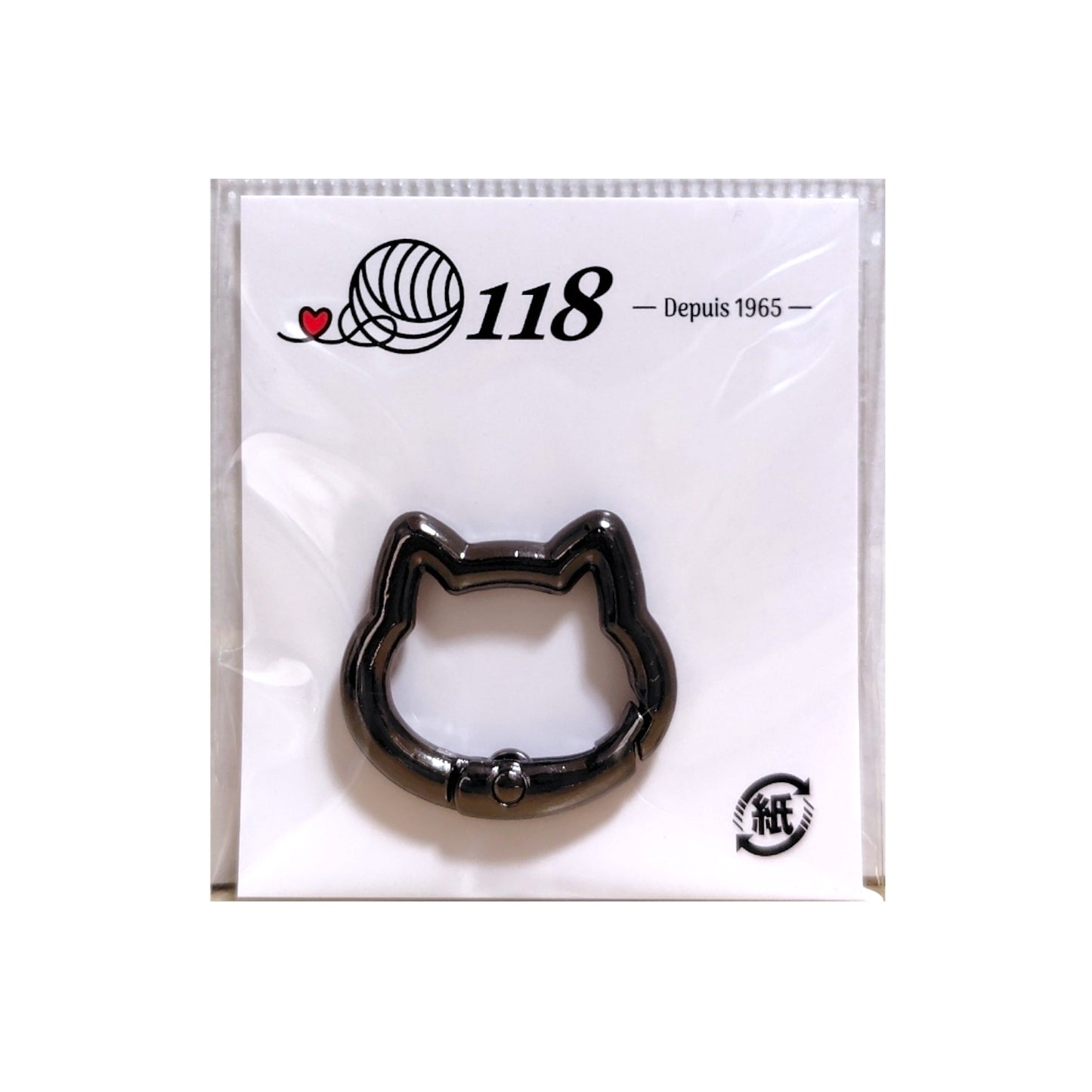 ねこ型カラビナ  ゴールド/シルバー/ブラック 約25mm