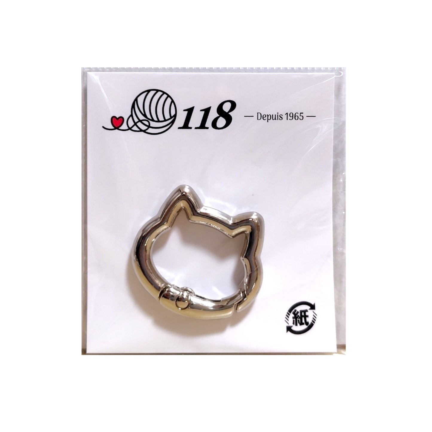 ねこ型カラビナ  ゴールド/シルバー/ブラック 約25mm