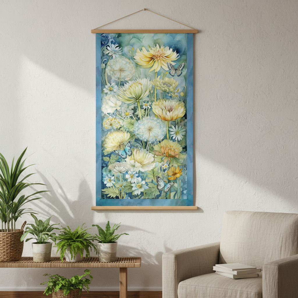 Timeless Treasures Forest Whisper インテリア装飾 壁掛け布 森のささやき 蝶 ボタニカル アメリカ直輸入 パネル生地 61×112cm