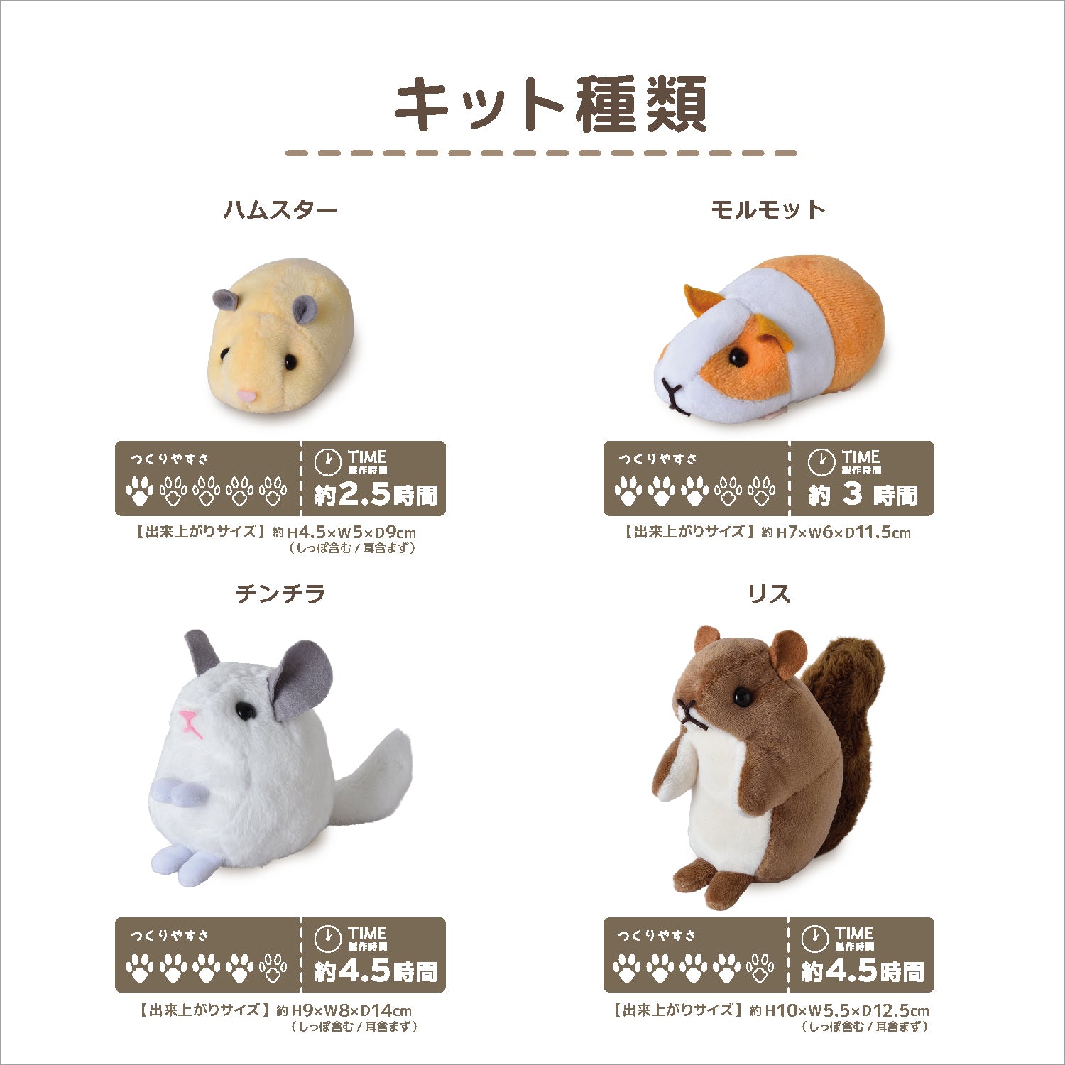 KIYOHARA げっしるいのぬいぐるみキット ハムスター | 手縫いで作れる