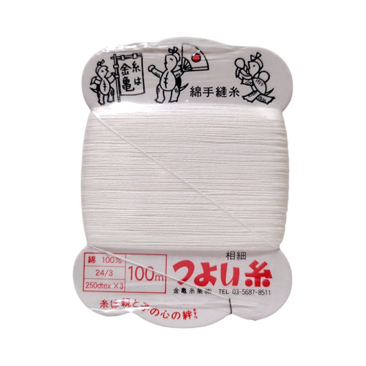 金亀糸業 つよい糸 #24 綿100％ 100m カード巻 全30色 品番102005
